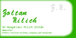zoltan milich business card