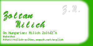 zoltan milich business card